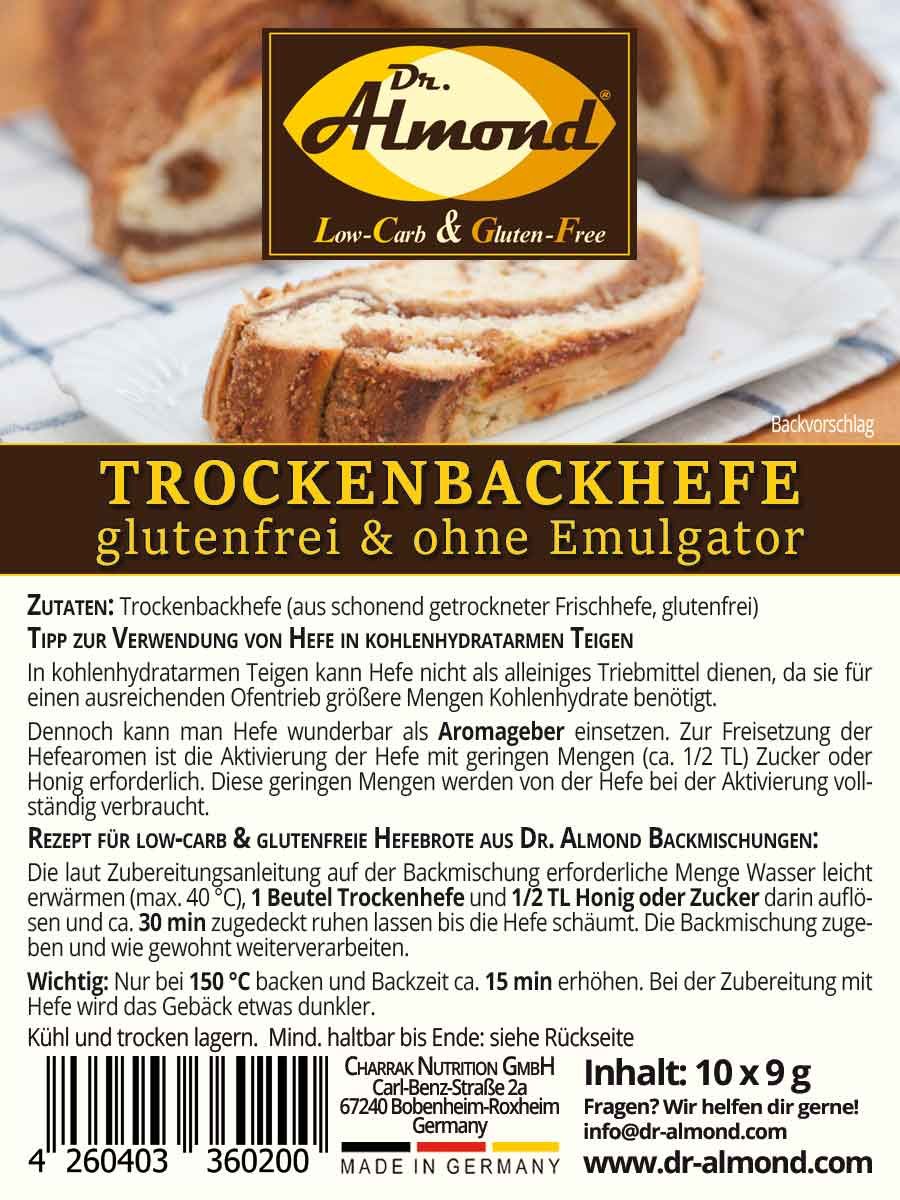 Trockenbackhefe glutenfrei & ohne Emulgator 10 x 9 g (10 Beutel) – Bild 3
