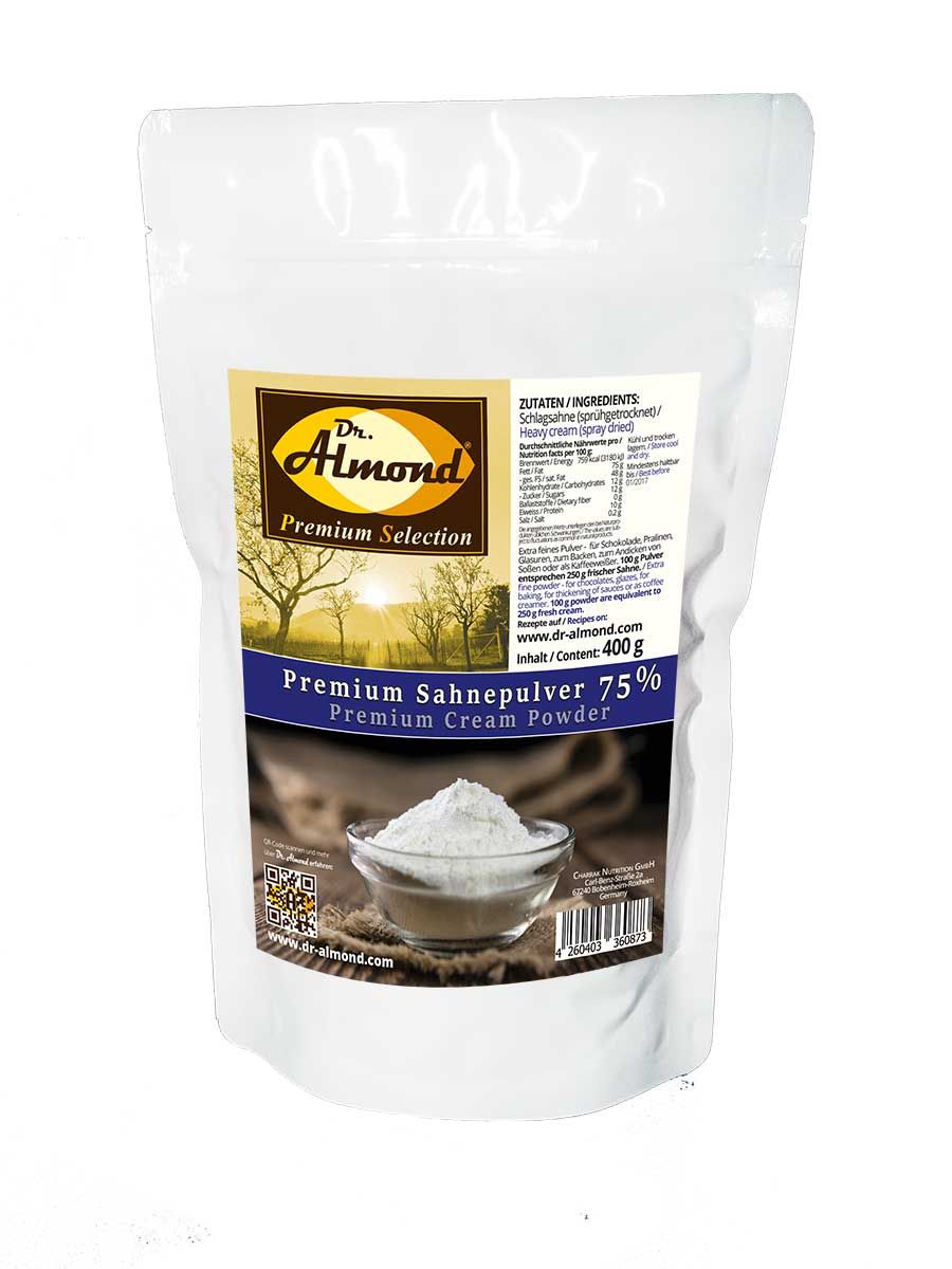 Premium Sahnepulver 75 % 400 g extra feines Pulver für selbstgemachte low carb Schokolade