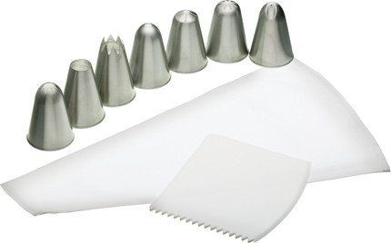 Kitchencraft Spritzbeutel-Set mit 7 Edelstahltüllen