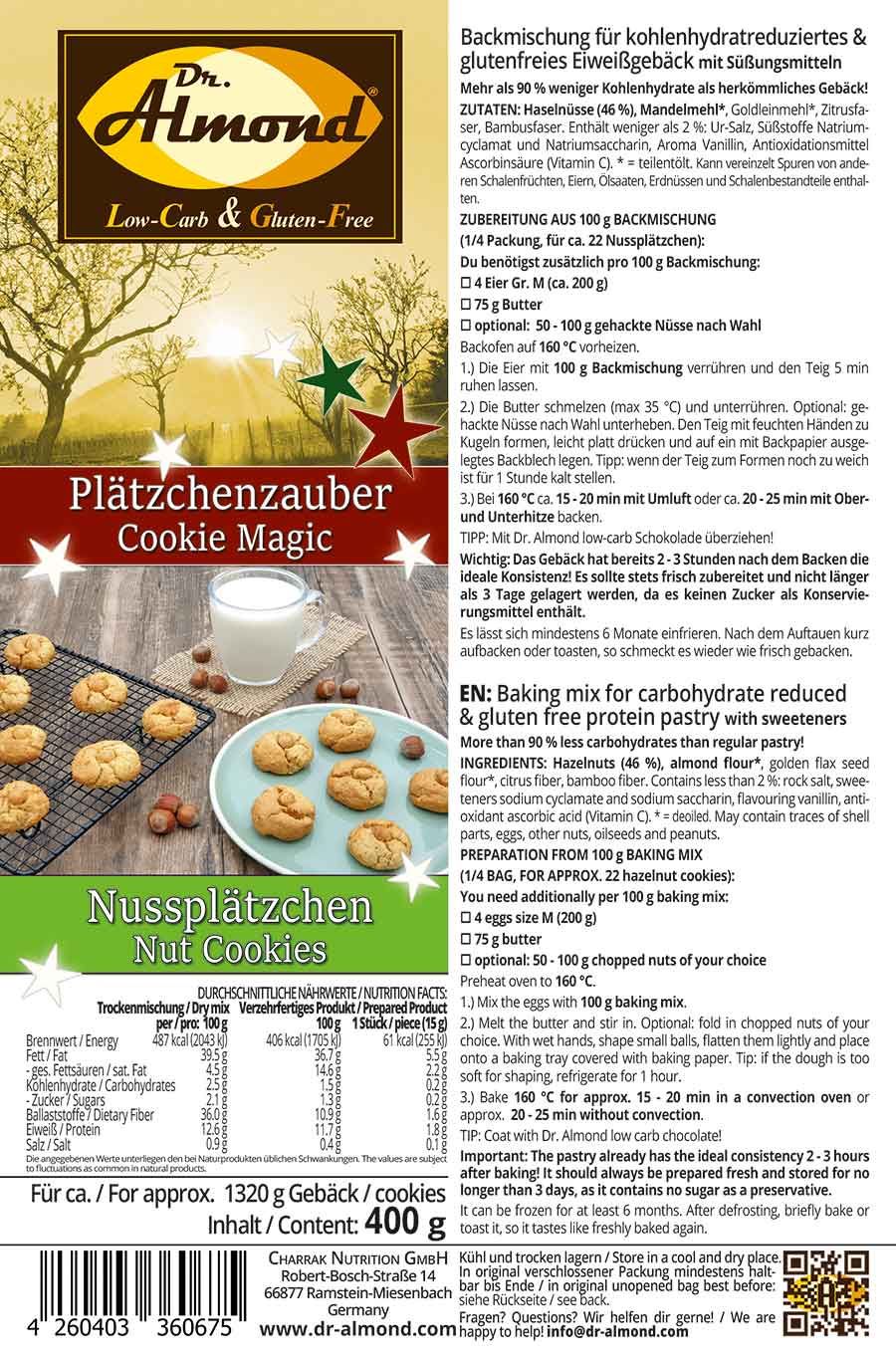 Plätzchenzauber-NUSSPLÄTZCHEN low carb glutenfrei keto zuckerfrei