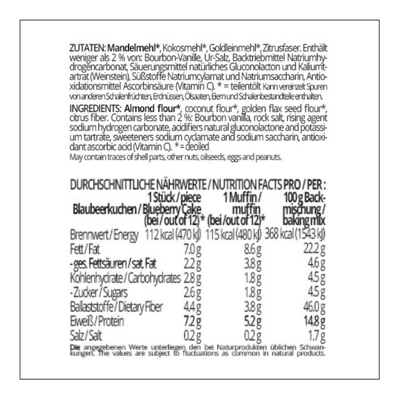 KUCHENZAUBER Classic Backmischung für Kuchen, Muffins, Pfannkuchen und mehr – low-carb, glutenfrei, sojafrei, keto Kuchenmischung