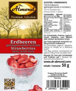 512_Erdbeerscheiben gefriergetrocknete Erdbeeren low carb Snack