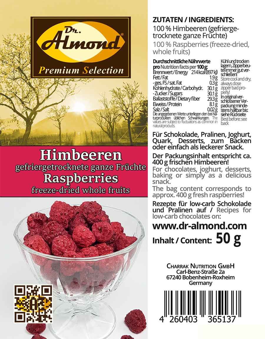 513_Himbeeren-ganz_gefriergetrocknete low carb Snack