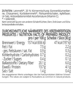 Kerniges Schwarzbrot low-carb keto glutenfrei paleo VEGAN Eiweissbrot Backmischung mit Chia ALLERGENFREI