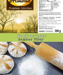 Bambusfaser Ballaststoffmehl low carb glutenfrei - Kartoffelfaser-Ersatz mit 0 % Kohlenhydraten - Zum Backen, Bemehlen & Ausrollen