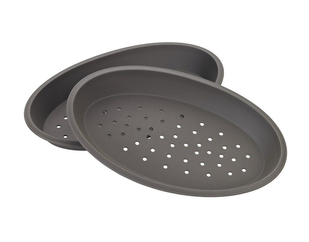 Lurch Flexiform Pizza Schiffchen Fladenbrot Backform gelocht 2er braun – Bild 2