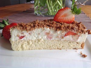 Rezept Joghurt Quark Torte mit Erdbeeren lowcarb glutenfrei