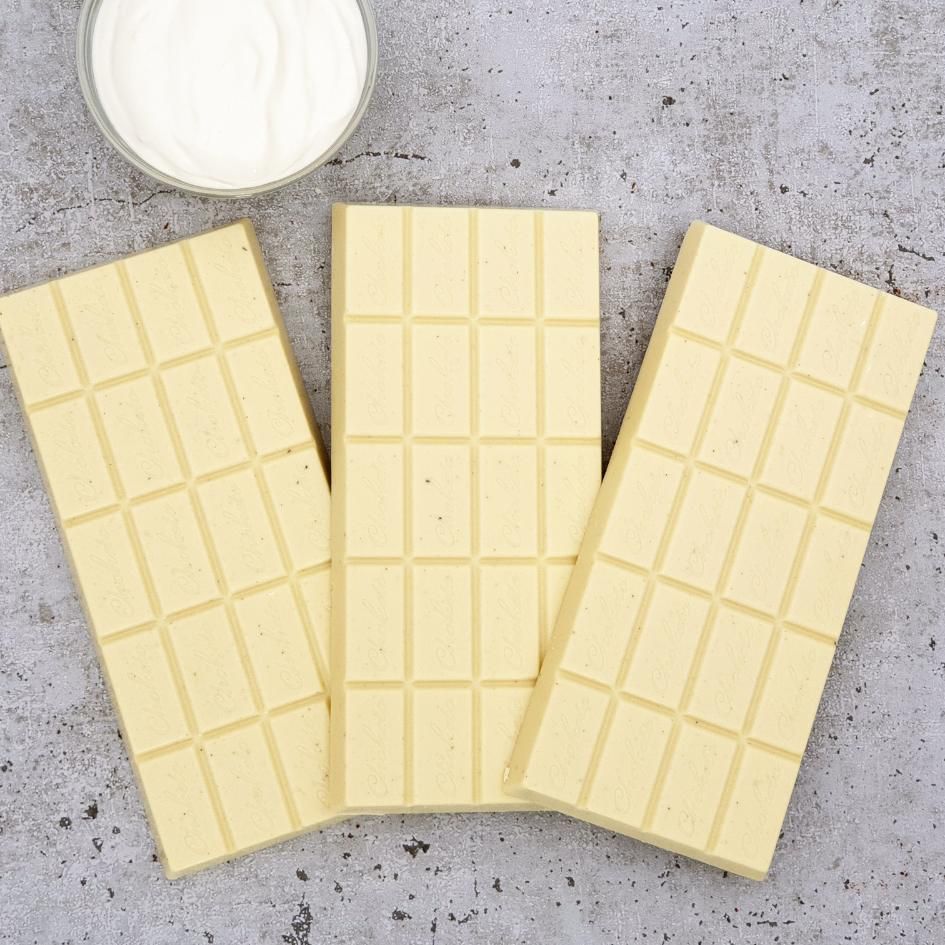 CHOKETO Low Carb & Keto Schokolade WEISSE JOGHURT-QUARK PUR – 3 Tafeln – handgemacht