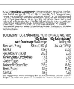 STOLLENZAUBER Backmischung für low carb & glutenfreie Christstollen Weihnachtsstollen sojafrei keto OHNE Zuckerzusatz