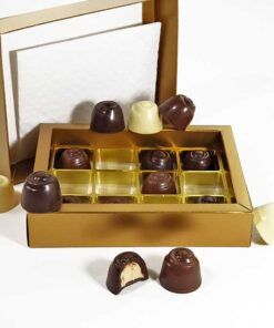 Choketo Low Carb & Keto Pralinés Großpackung mit 12 gefüllten, handgemachten Pralinen - Schokolade & Füllungen ohne Zuckerzusatz – xylitfrei