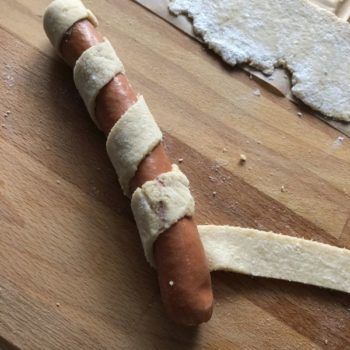 Rezept Mumienwürstchen für Halloween lowcarb glutenfrei