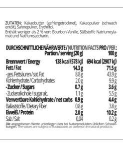 Schokoladenzauber SCHWARZE SAHNE – low-carb & keto Schokolade ohne Zuckerzusatz in Pulverform zum Selberschmelzen in 2 min
