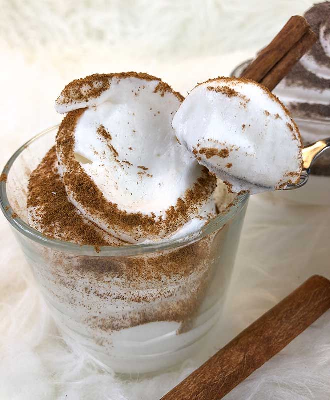 Rezept Proteinschnee Proteinfluff Eiweissfluff lowcarb keto kalorienarm OHNE IMOs