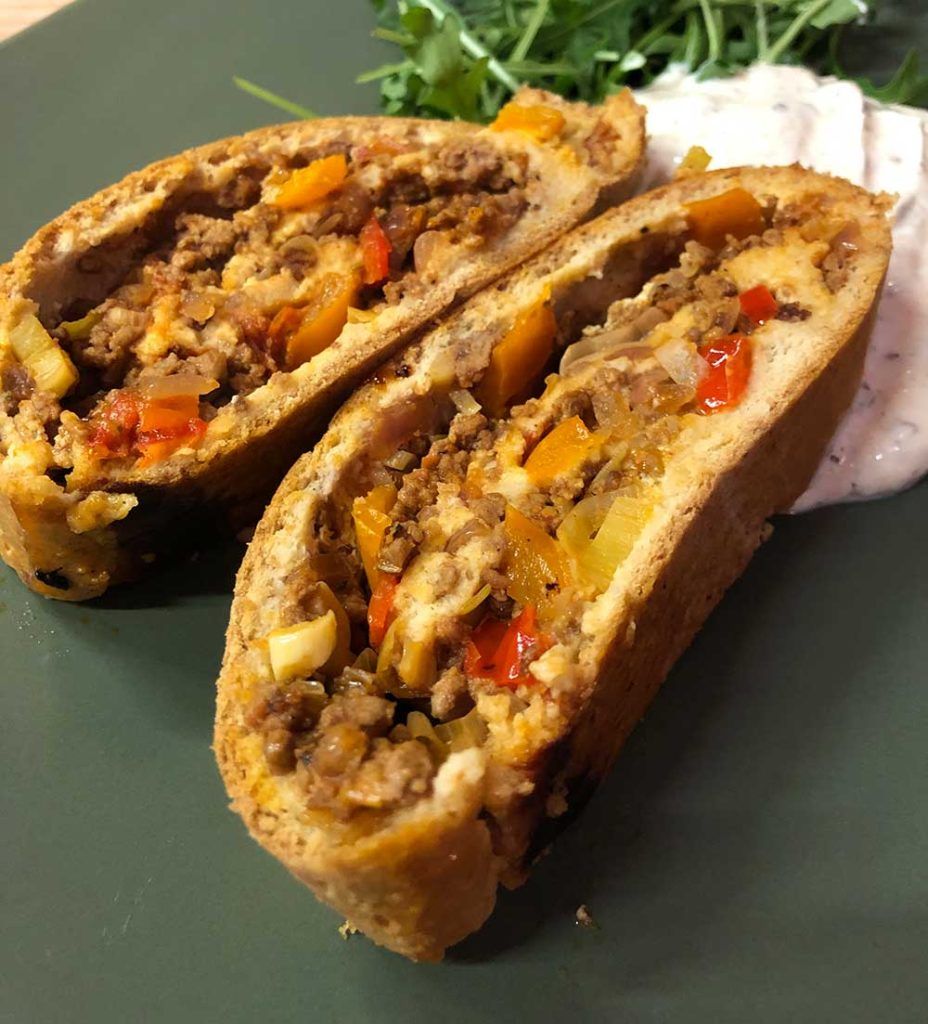 Rezept Hackfleisch-Gemüse-Strudel low carb glutenfrei