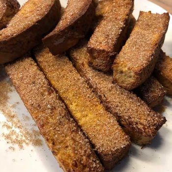 Rezept knusprige Brot-Sticks mit Vanille-Joghurt-Dip lowcarb glutenfrei kalorienarm