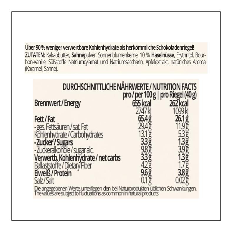 Choketo RIEGEL Haselnuss-Karamell-Crunch Müsli | low carb & keto Schokolade | handgemacht | ohne Zuckerzusatz | 12er Pack