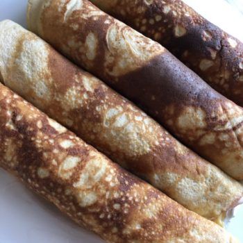 Rezept Herzhaft gefüllte Pfannkuchen-Röllchen mit Joghurt-Dip lowcarb glutenfrei