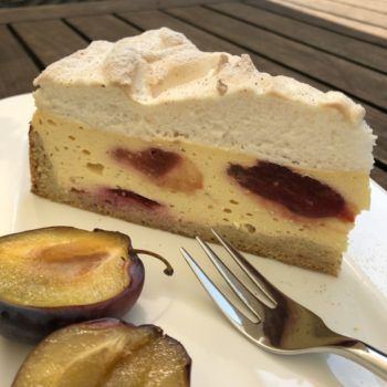 Rezept Pflaumen-Käsekuchen mit Baiserhaube lowcarb glutenfrei