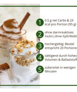 FLUFFZAUBER Fertigmischung für kalorienarmen Eiweiss-Fluff & low carb Baiser – keto, ohne Zuckerzusatz, IMO-frei
