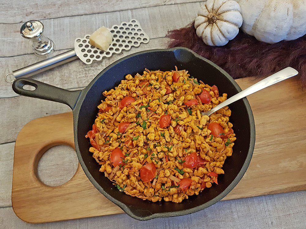 Rezept Kürbis Spätzlepfanne lowcarb glutenfrei