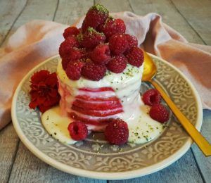 Rezept Rote Beete Himbeer Pancake lowcarb glutenfrei