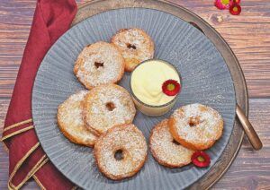 Rezept Gebackene Apfelringe in Joghurtteig lowcarb glutenfrei