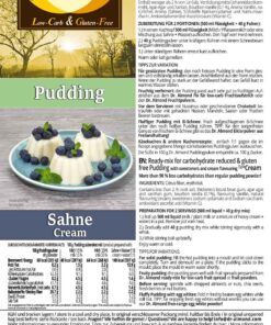 Pudding SAHNE low-carb glutenfrei keto - Puddingpulver ohne Stärke zuckerfrei laktosefrei vegan