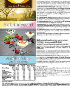 Proteindessert VANILLE-SAHNE Dessertcreme low carb glutenfrei ohne Zuckerzusatz