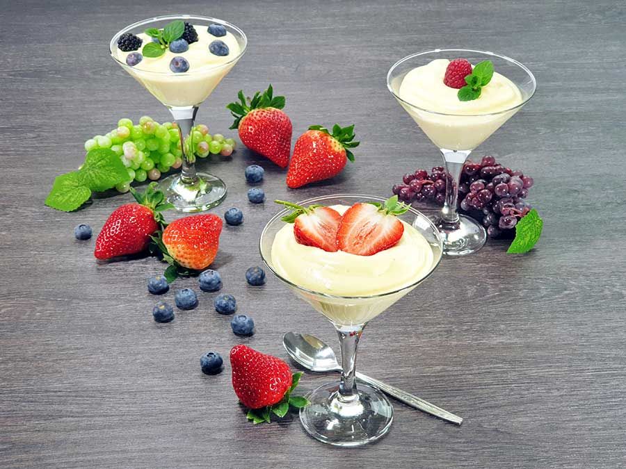 Proteindessert VANILLE-SAHNE Dessertcreme low carb glutenfrei ohne Zuckerzusatz