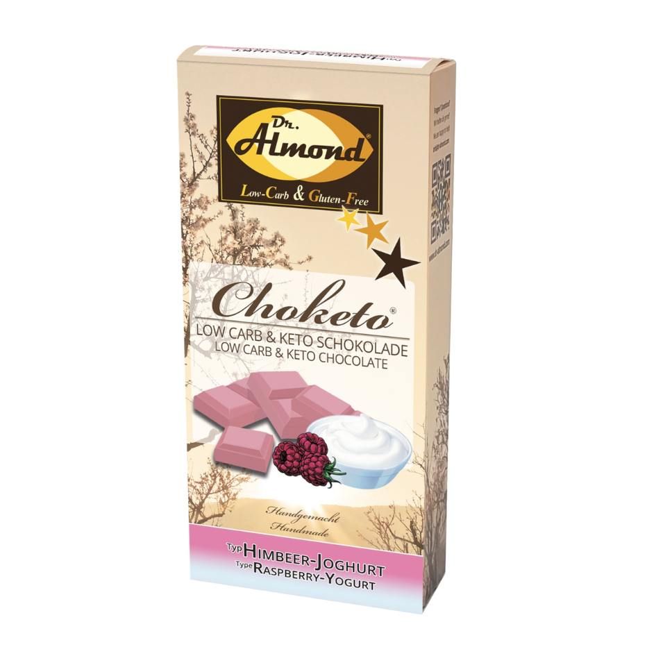 CHOKETO Low Carb & Keto Schokolade HIMBEER-JOGHURT – 3 Tafeln – handgemacht
