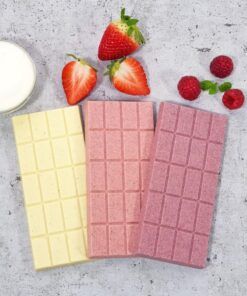 CHOKETO Low Carb & Keto Schokolade MIX-Paket FRUCHTIG & FRISCH – Joghurt-Quark + Erdbeer-Sahne + Himbeer-Joghurt – 3 Tafeln – handgemacht