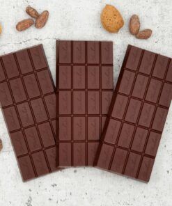 CHOKETO Low Carb & Keto Schokolade ZARTBITTER & MANDEL – 3 Tafeln – handgemacht – ohne Zuckerzusatz