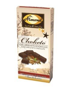 CHOKETO Low Carb & Keto Schokolade ZARTBITTER & MANDEL – 3 Tafeln – handgemacht – ohne Zuckerzusatz