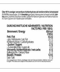 CHOKETO Low Carb & Keto Schokolade ZARTBITTER & MANDEL – 3 Tafeln – handgemacht – ohne Zuckerzusatz