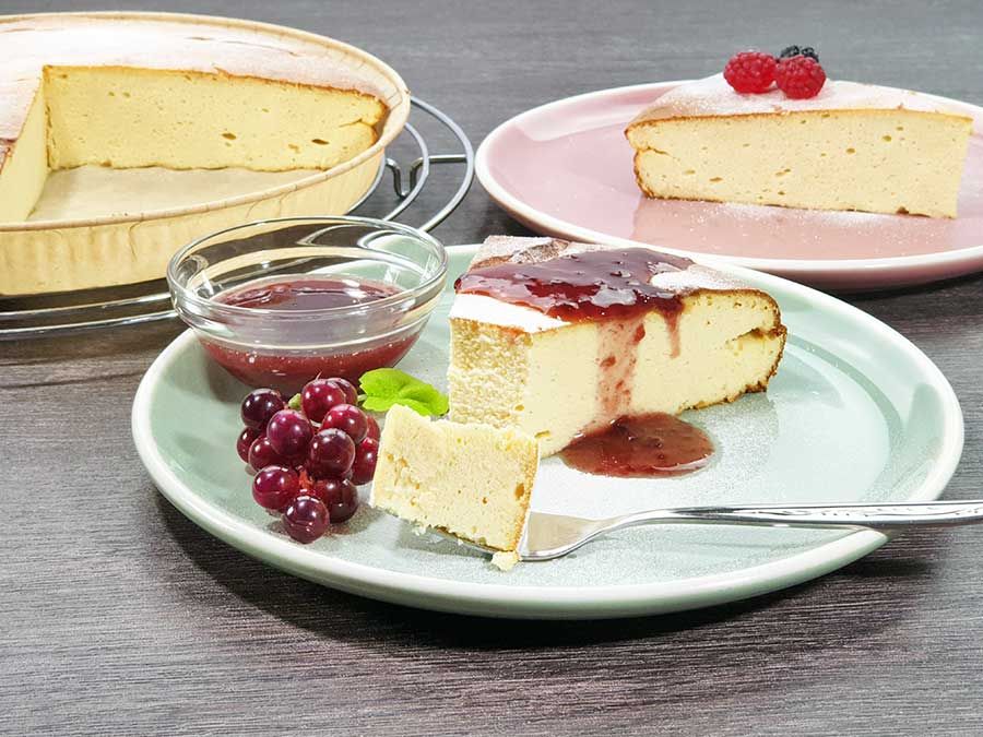 Rezept Protein-Kaesekuchen-mit-Kollagen-low-carb-zuckerfrei-glutenfrei