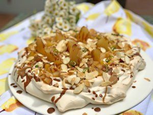 Rezept Apfel Birnen Pavlova lowcarb glutenfrei kalorienarm