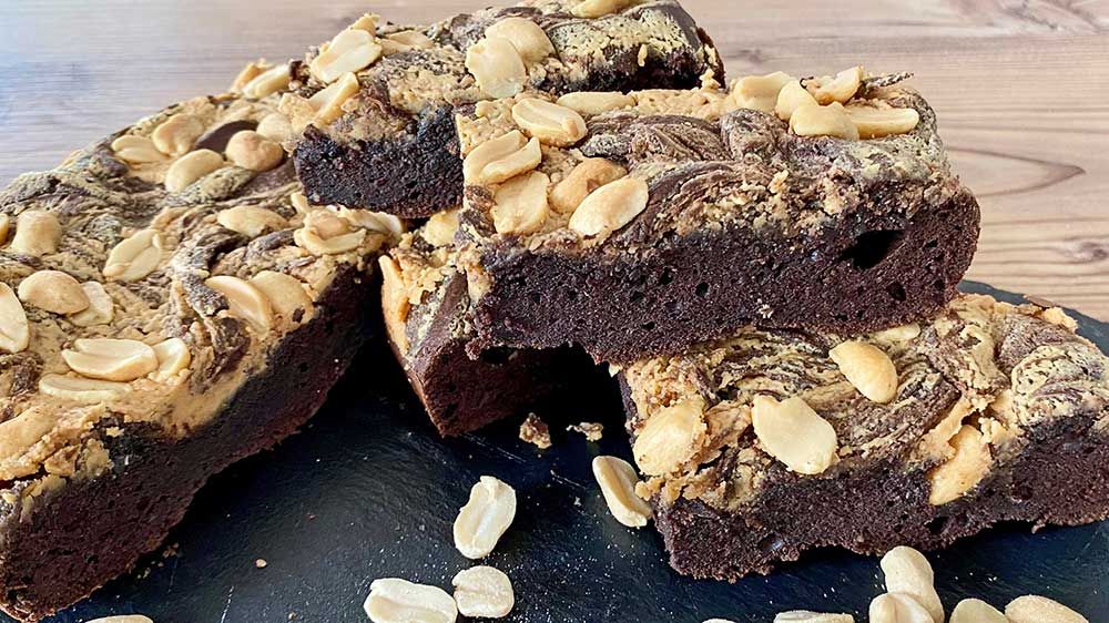 Rezept Erdnussbutter Brownies lowcarb glutenfrei keto