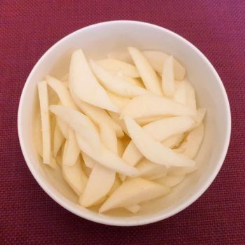 Rezept Birnen Scheiterhaufen mit Rahmguss und Vanillesauce lowcarb glutenfrei