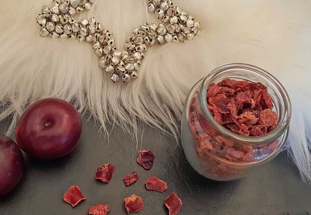 Karamellisierte Pflaumenwürfel