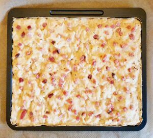 Rezept Knoblauch Speck Focaccia lowcarb keto glutenfrei