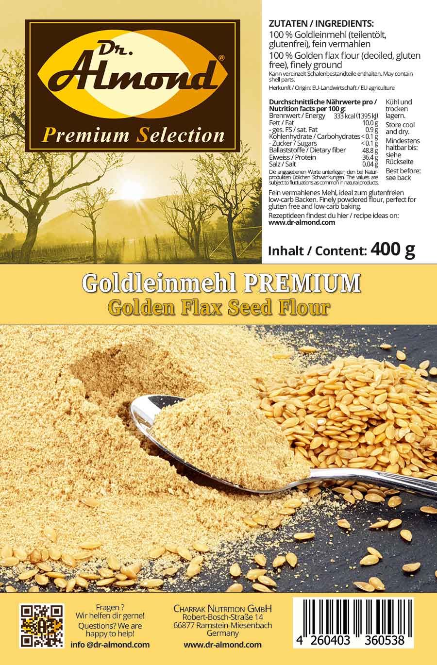 Goldleinmehl PREMIUM teilentölt & glutenfrei 400 g – Bild 3