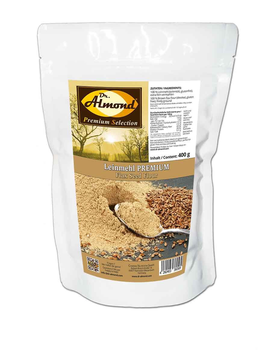 Leinmehl PREMIUM teilentölt & glutenfrei 400 g – Bild 2