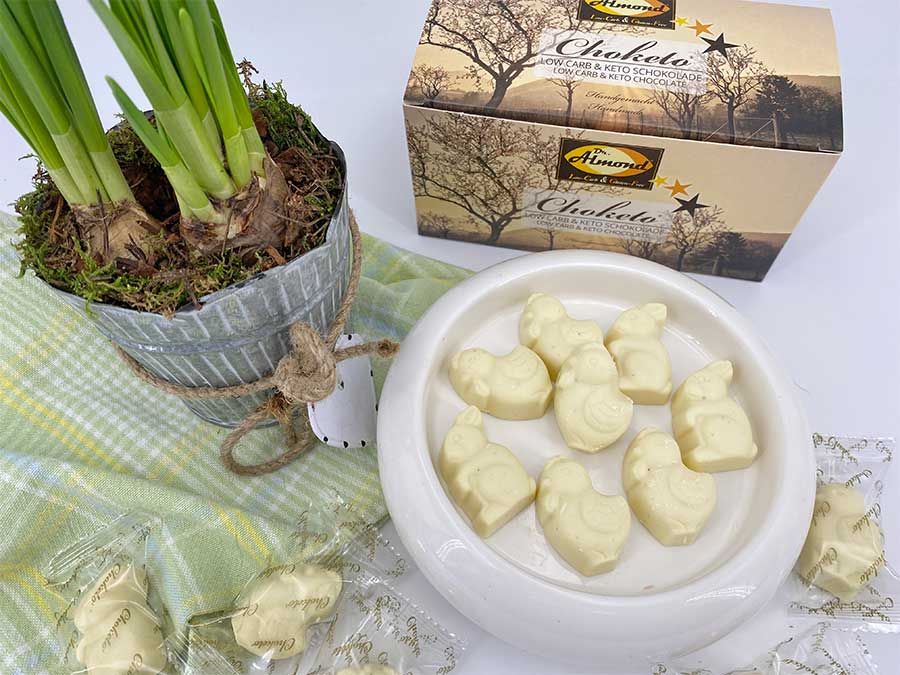 CHOKETO Frühlingsfreunde JOGHURT-QUARK – Low Carb & Keto Schokoladenfiguren – handgemacht