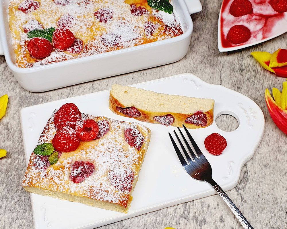 Rezept Skyr Kollagen Himbeer Auflauf lowcarb glutenfrei keto