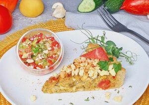 Rezept Gurken Feta Knoblauch Quiche lowcarb keto glutenfrei