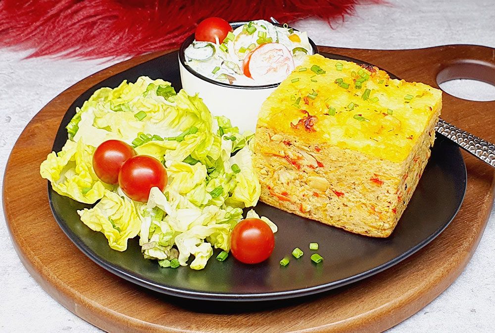 Rezept Pikanter Kürbis Huhn Kuchen lowcarb keto glutenfrei