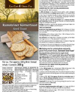 Ramsteiner Körnertoast low-carb keto glutenfrei paleo Eiweißbrot Backmischung