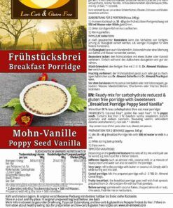 Frühstücksbrei low carb glutenfrei vegan MOHN-VANILLE 400 g