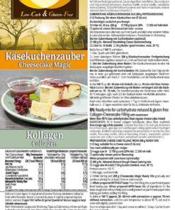 KÄSEKUCHENZAUBER KOLLAGEN Fertigmischung für -Protein-Käsekuchen – low-carb, glutenfrei, sojafrei, keto Käsekuchenhilfe
