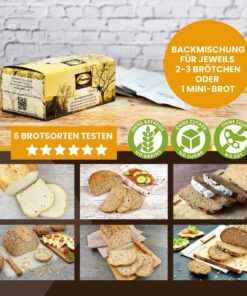 LOW CARB PROBIERBOX 1: Unsere beliebtesten Brotbackmischungen | mit 6 Probepäckchen zum Testen | glutenfrei keto paleo